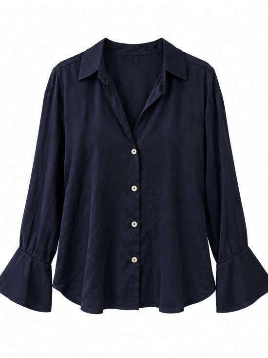 Zara Tops - Zara Navy Button Down Shirt